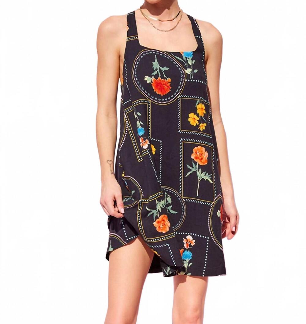 NEW ILLA ILLA floral tie strap dress in black